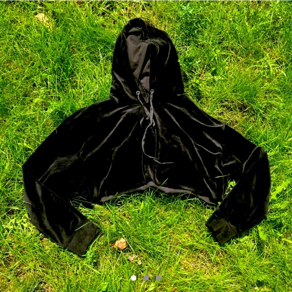 Black velvet hoodie by Sanctuary